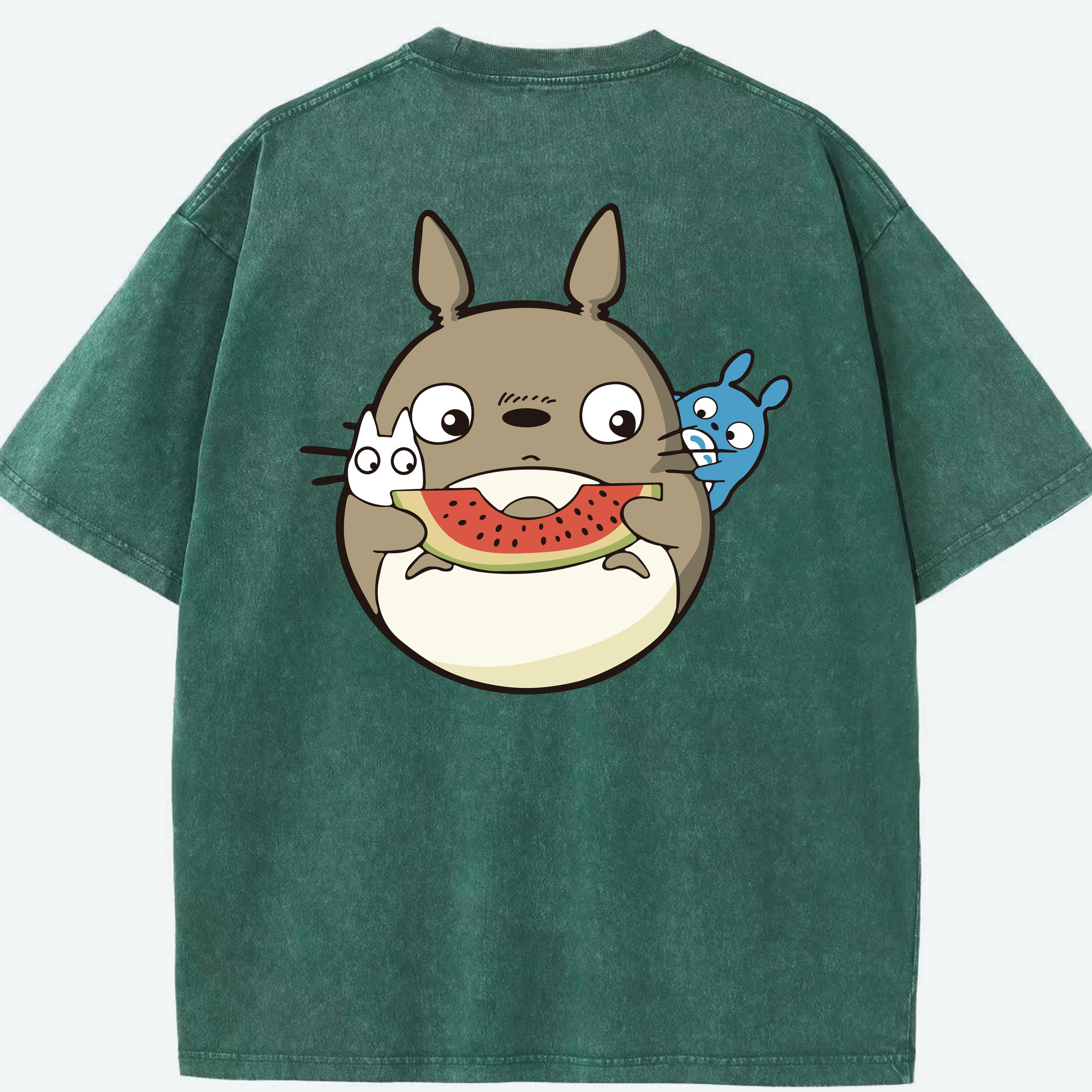 （画像用） となりのトトロ 草壁メイ 草壁サツキ My Neighbor Totoro Satsuki Kusakabe Mei Kusakabe 綿100% ヴィンテージ風 半袖Tシャツ（背面プリント）